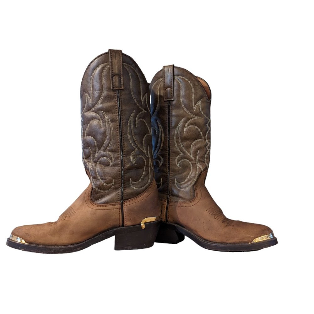 Men's Laredo cowboy boots, medium brown, size 7D